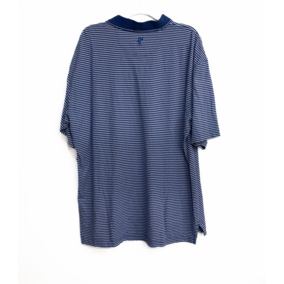 Ashworth Blue & White Striped Polo Shirt Team ACA Logo Size XXL - Picture 5 of 8